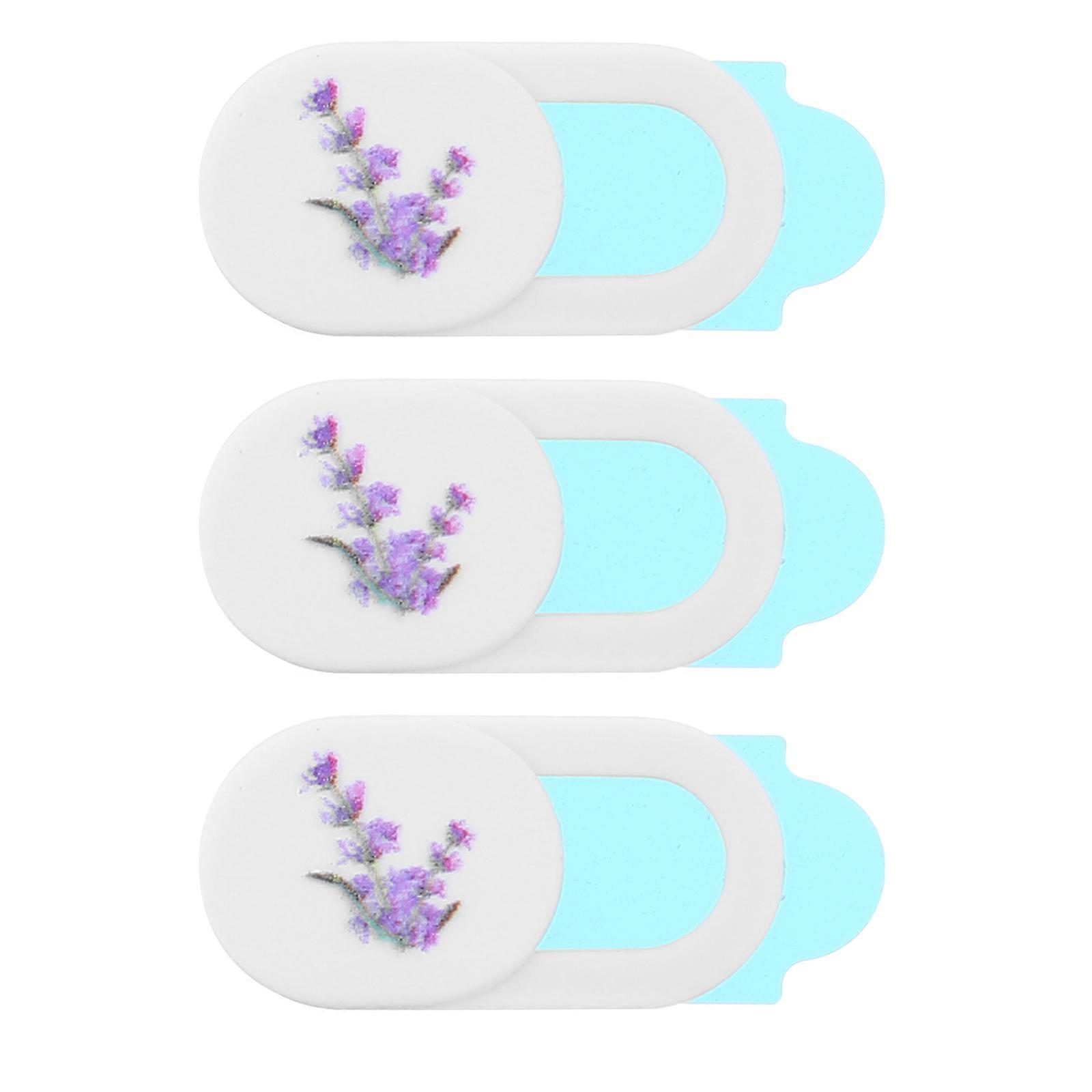 Laptop Web Camera Cover Slide Adhesive Privacy Protection White Rectangular Shape 3Pcs