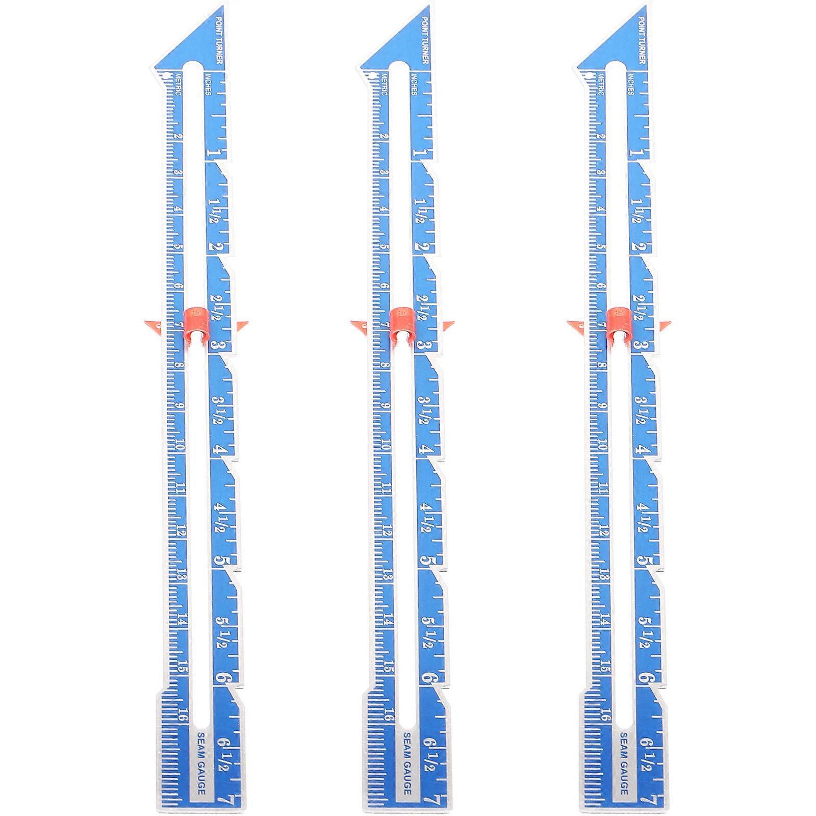 3pcs Knitting & Sewing Gauge Ruler – Precision Fabric Quilting Tool for Seam Measurement, Button Alignment & Crafting Projects