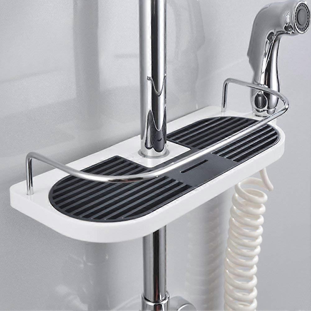 Shower Shelf for Shower Rail, No Drilling Shower Shelf, Bathroom Shower Rack, Adjustable Height, for Shower Rail with Diameter of 19 mm 25 mm