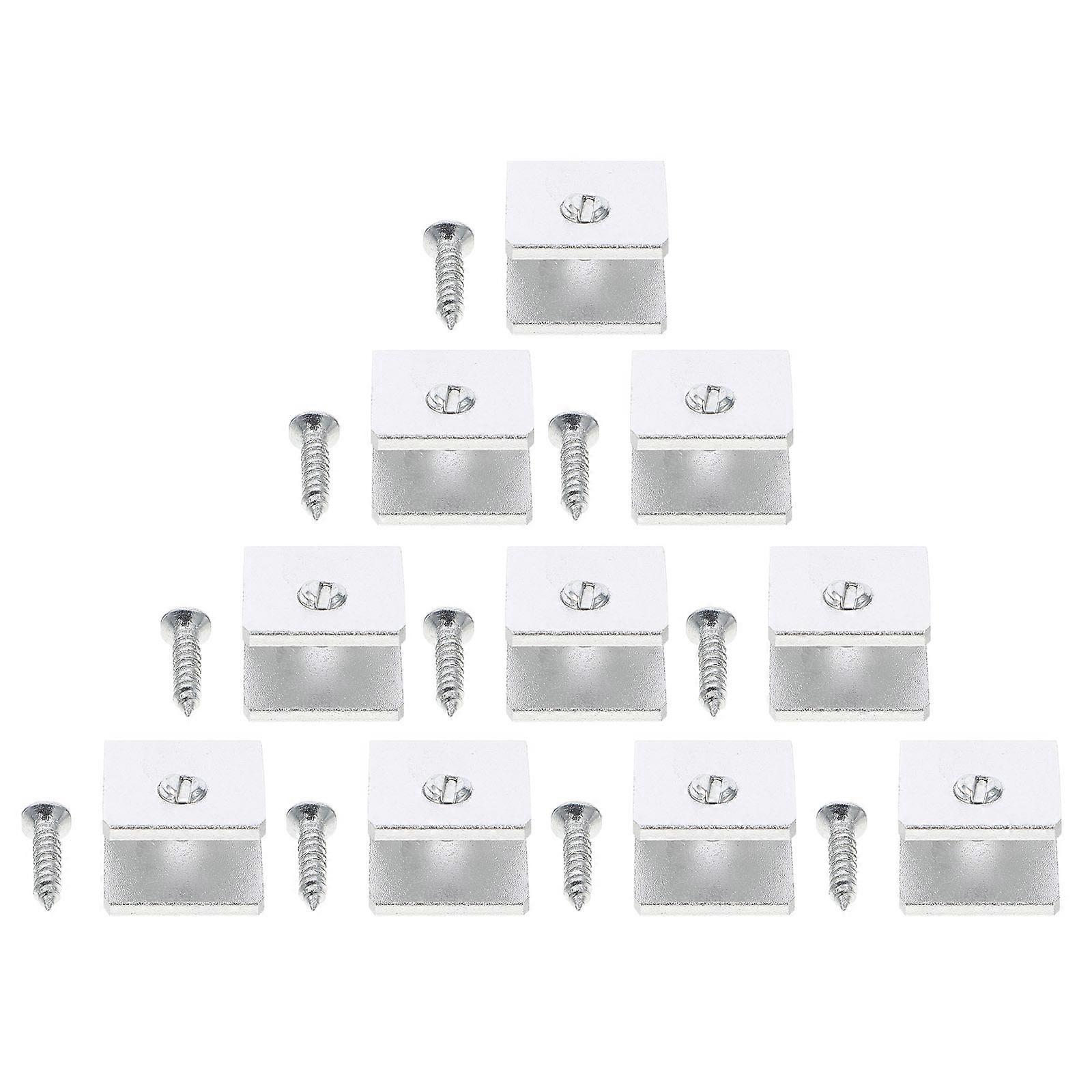 10pcs Floating Glass Shelf Bracket Connector Durable Shelf Support Clips for Thick Glass Displaying Collectibles Organizing Books