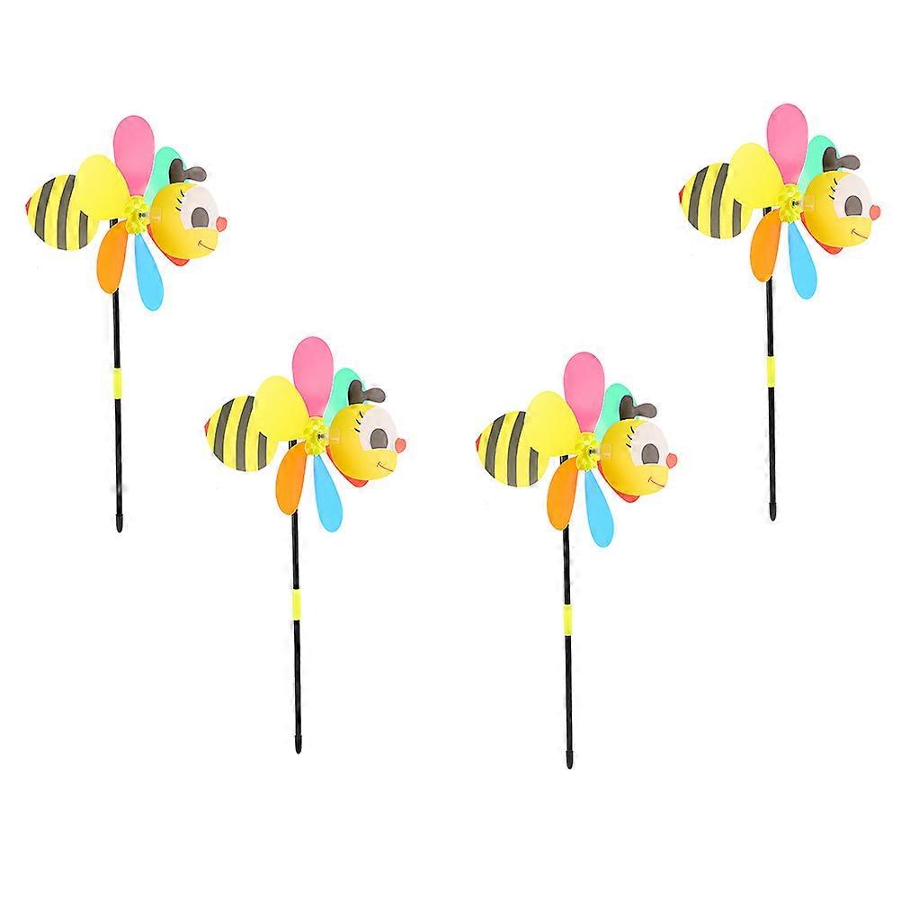 Cartoon Windmill 4Pcs Multi Plastic Colorful Windmill for Easy Garden Insertion Decoration