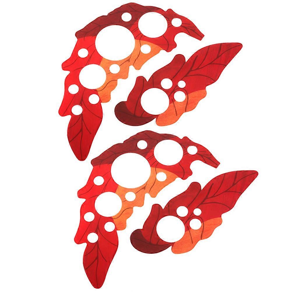 Impact Protection Plate for Acoustic Guitar Pickguard Grape Leaf Shape Red Color 5x14cm Anti-scratch 2 Sets
