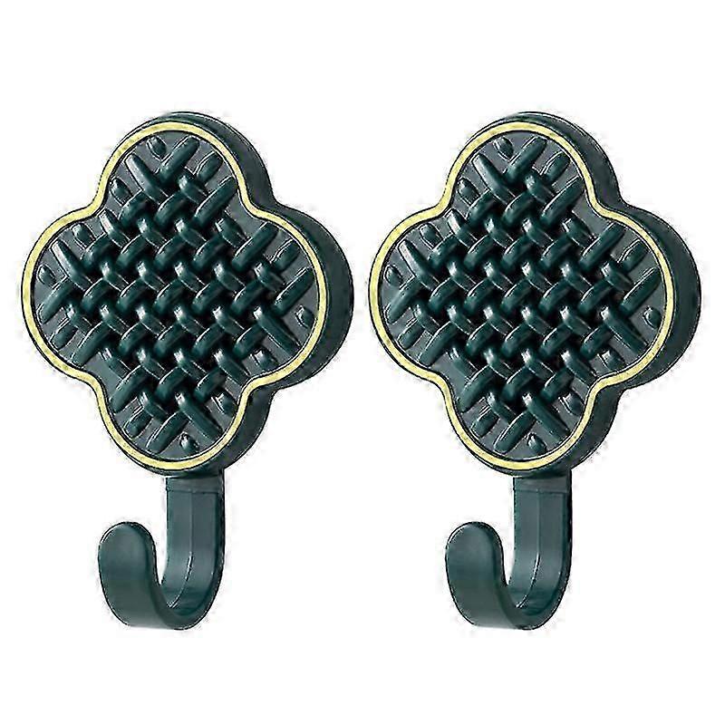 2Pcs Wall Storage Hooks Strong Load-bearing Punch Free Self-Adhesive Easy to Install Chinese Style YGWL