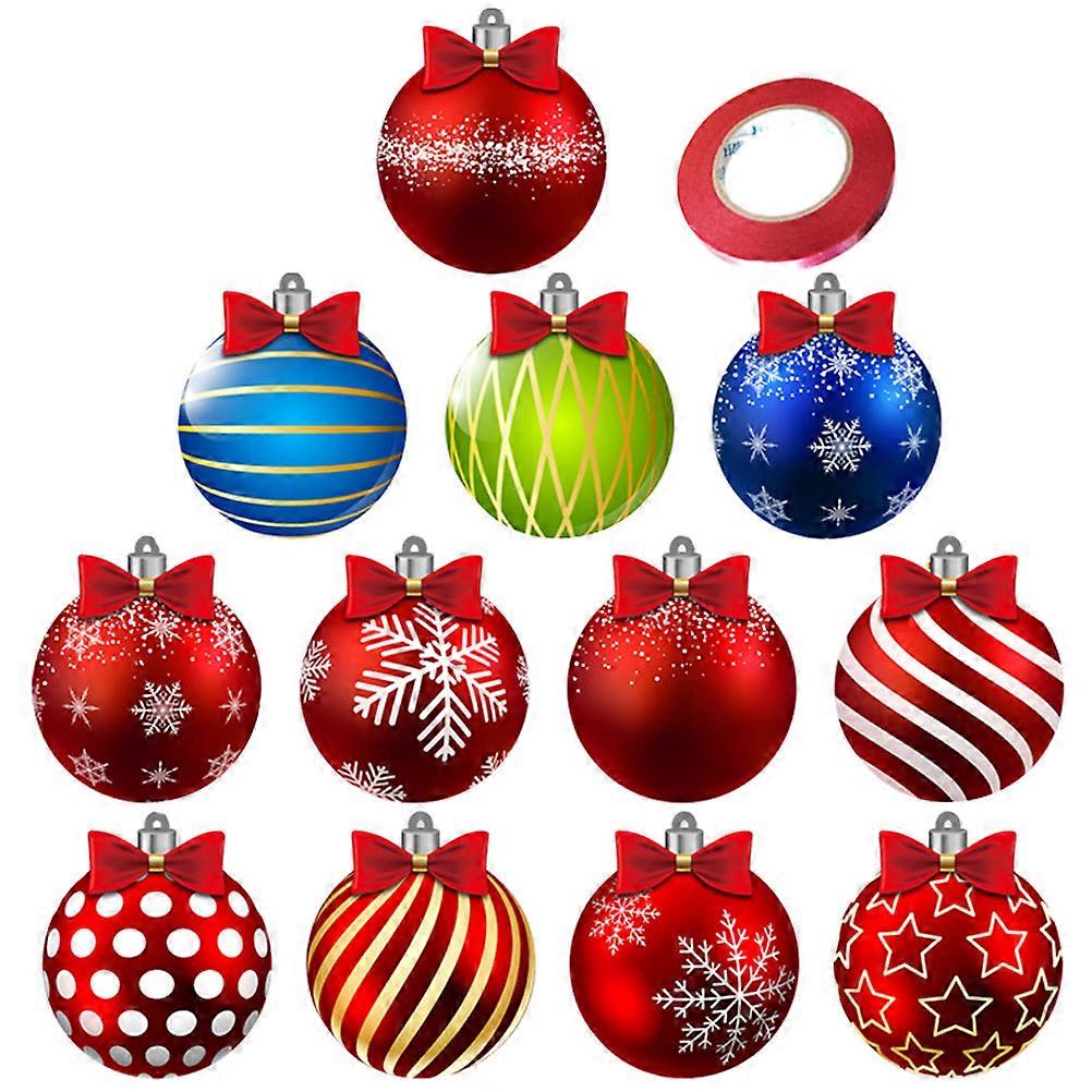 Hanging Ball Decoration Christmas Tree Hanging Balls Christmas Ornaments Assorted Color 30m Ribbon Waterproof 1Set