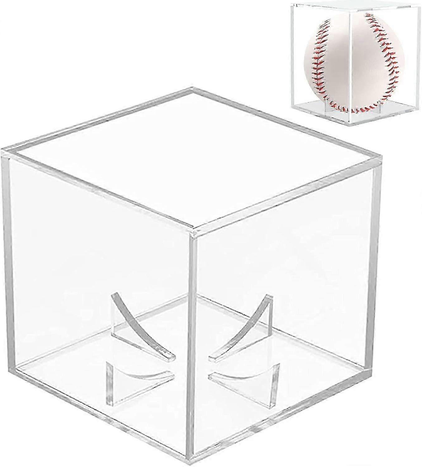 Baseball Display Case, UV Protected Acrylic Cube Holder, Clear Square Box for Official Autographed Baseballs, Special Gift