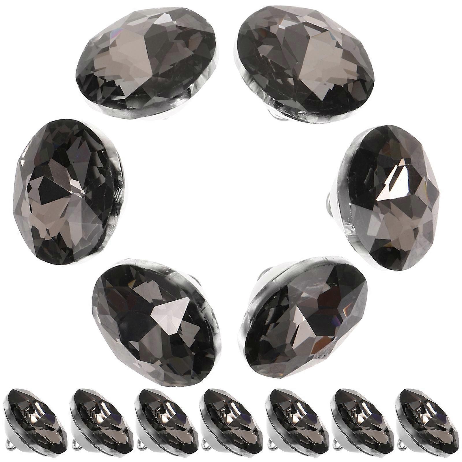 Sofa Couch Glass Buttons Diy Projects Indoor Decoration Crystal Design Grey 25mm 25Pcs