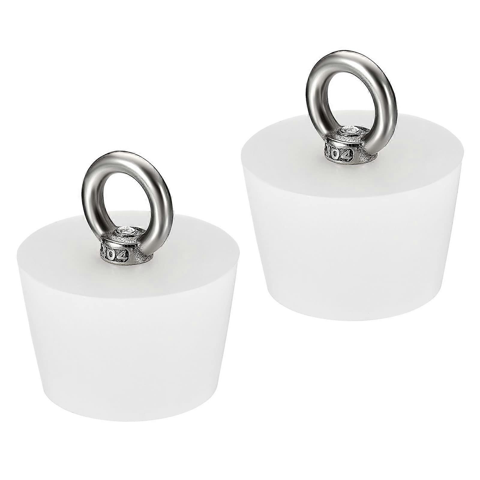 Tapered Plug Silicone Rubber Stopper 40-43mm White 2 Pcs