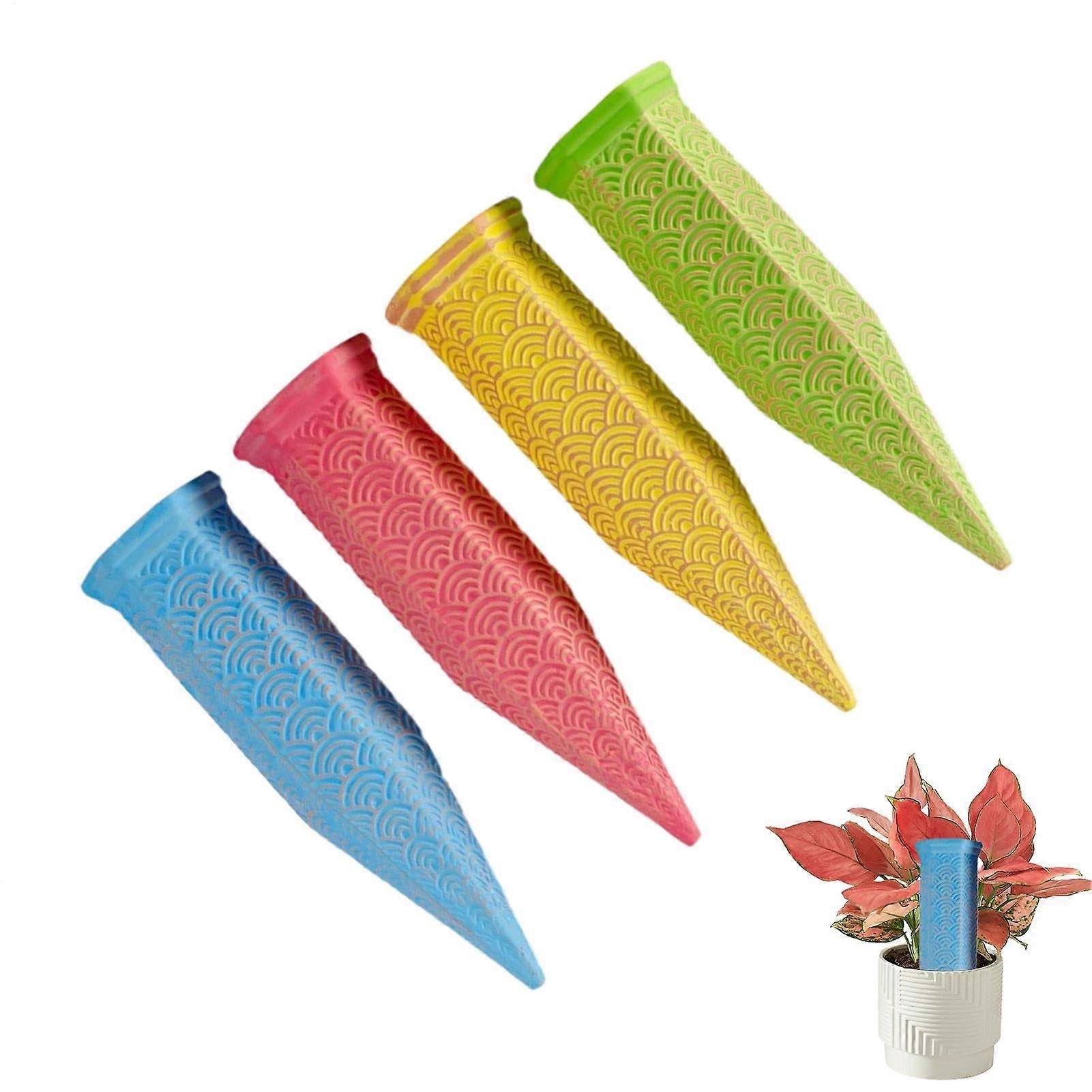 Plant Watering Spikes, Ceramic Waterer Set of 4, Automatic SelfWatering Device for Indoor Outdoor Flowers Ref: 2243