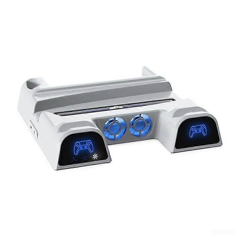 PS5 Fan Stand Vertical With Efficient Cooling And Built-In Controller Charging Slots Black