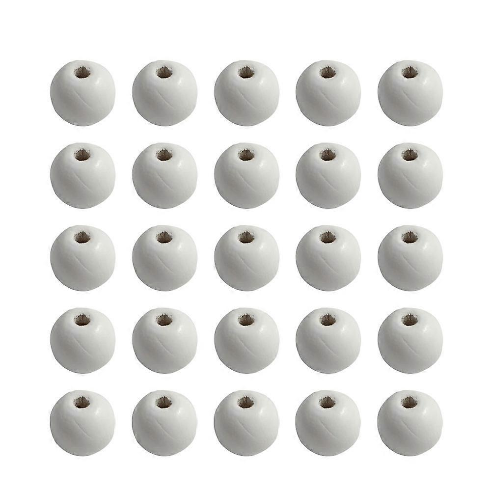 smykker gør perler træperler rund form til diy projekter 25mm 6mm hul 100stk