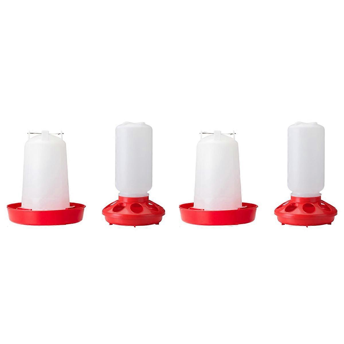 Top Filling Chick Feeder and Waterer Kit , for Chicks Red