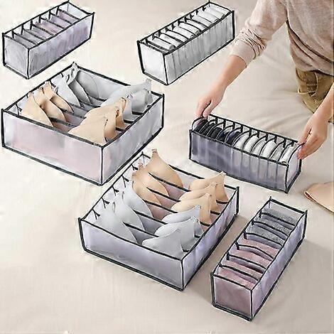 Underwear Box Organizer Foldable Storage Box Large Capacity Drawer for Underwear, Socks, Bras