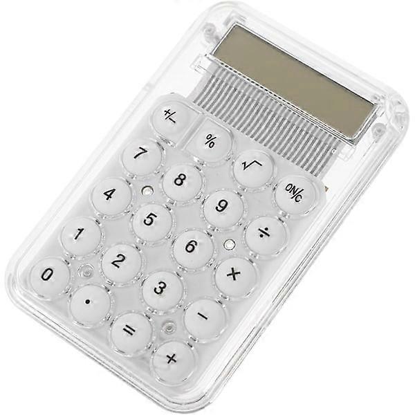 Small Mini Calculator, Handheld Calculator, Student Calculator, 8-Digit Display for Office, White