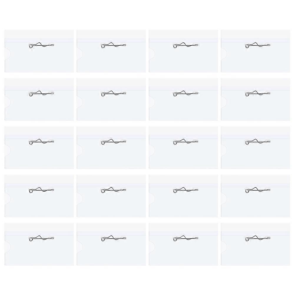 PVC Name Badge Holders Plastic Name Tags with Pin and Sleeve Wear-resistant for Other People 50Set