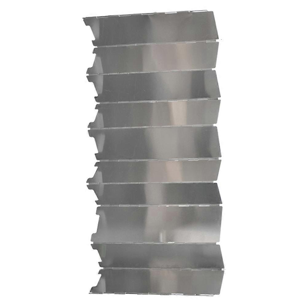 زجاج أمامي موقد قابل للطي للتخييم مصنوع من الألومنيوم 10 ألواح خفيفة الوزن ولون فضي صغير