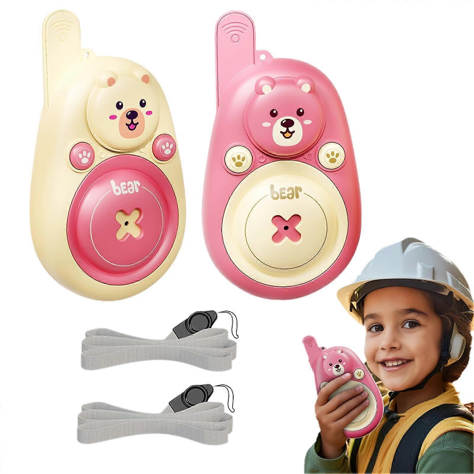Interphone for Children - Compact Pink Bear Handheld Intercom with Long Range, 2-Way Radio for Outdoor Adventure and Camping