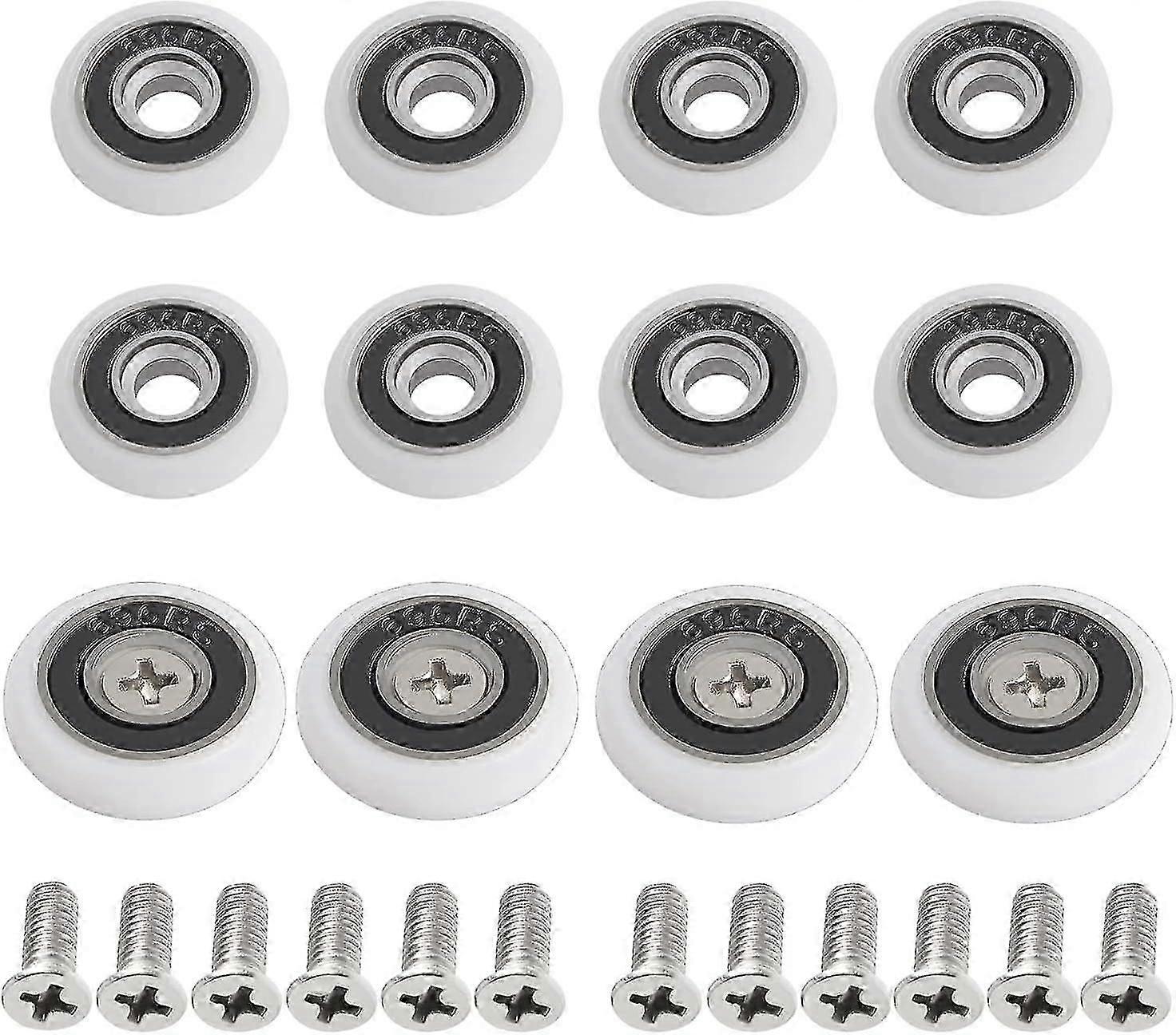 12 Sets Shower Door Wheels , Rollers RunnersCurved Shower Doors Pulley