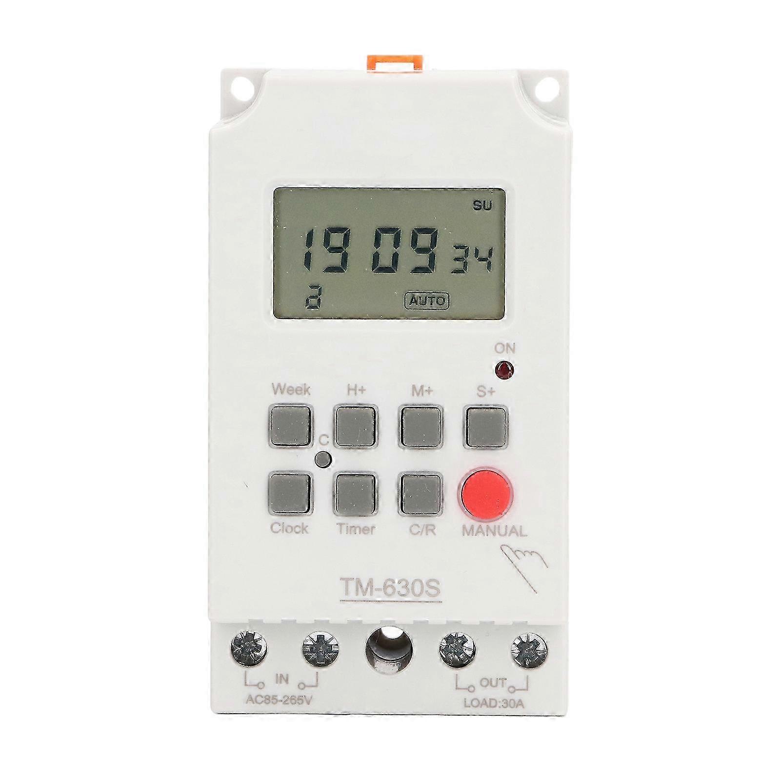 7 Day Programmable Digital Timer Switch with Memory Backup for AC85-265V 30A