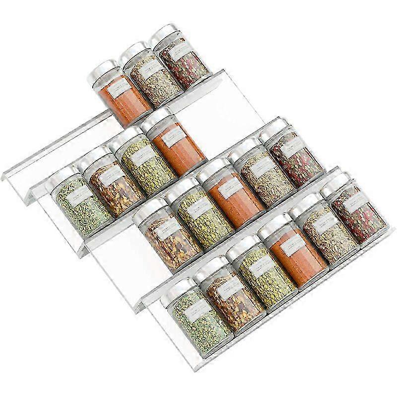 Extendable PVC Spice Rack for Kitchen Drawer - Transparent Storage for Spices, Condiments, Herbs, etc.
