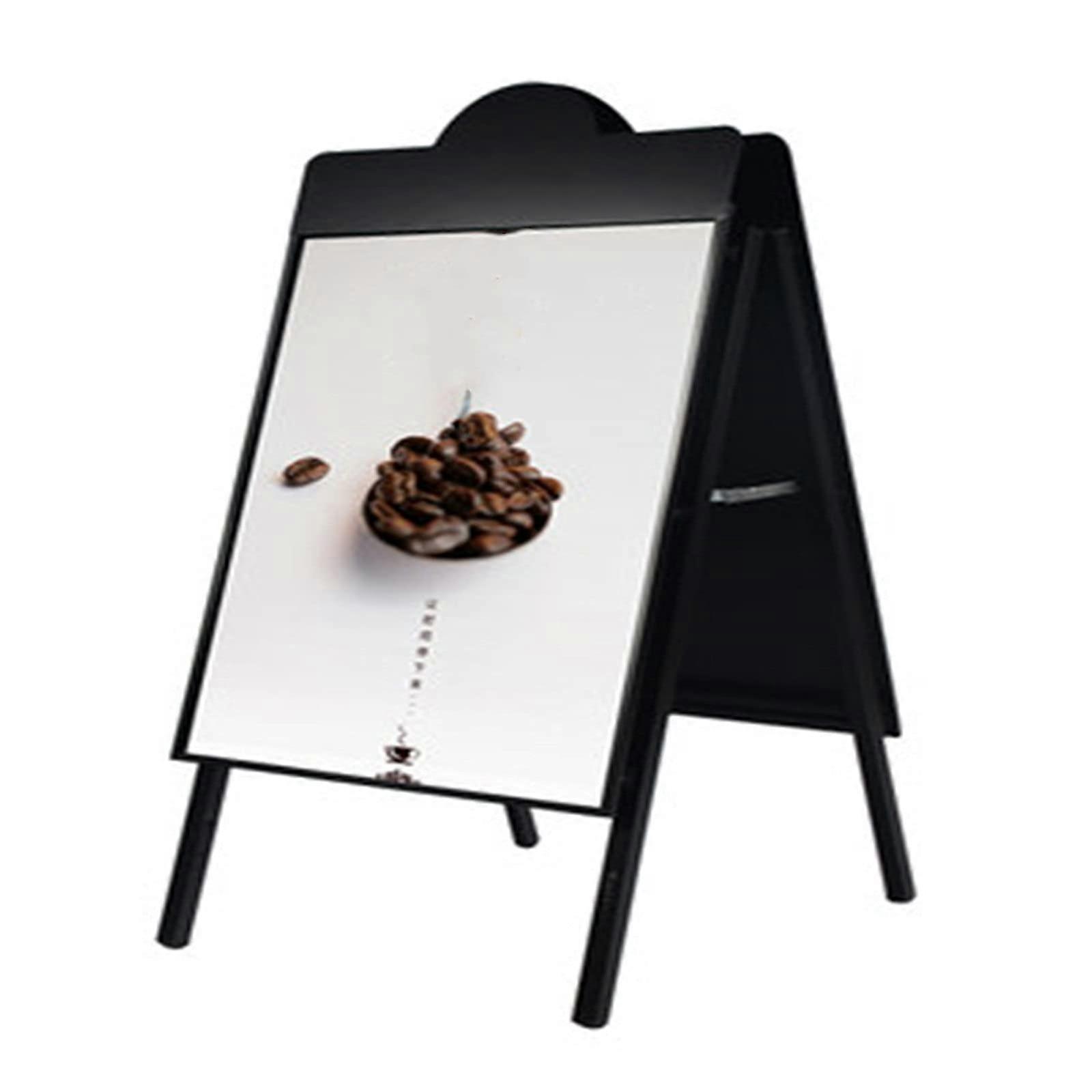 Stand for signs, windproof, outdoor, vertical ground, doublesided (Black 52x77x110cm)