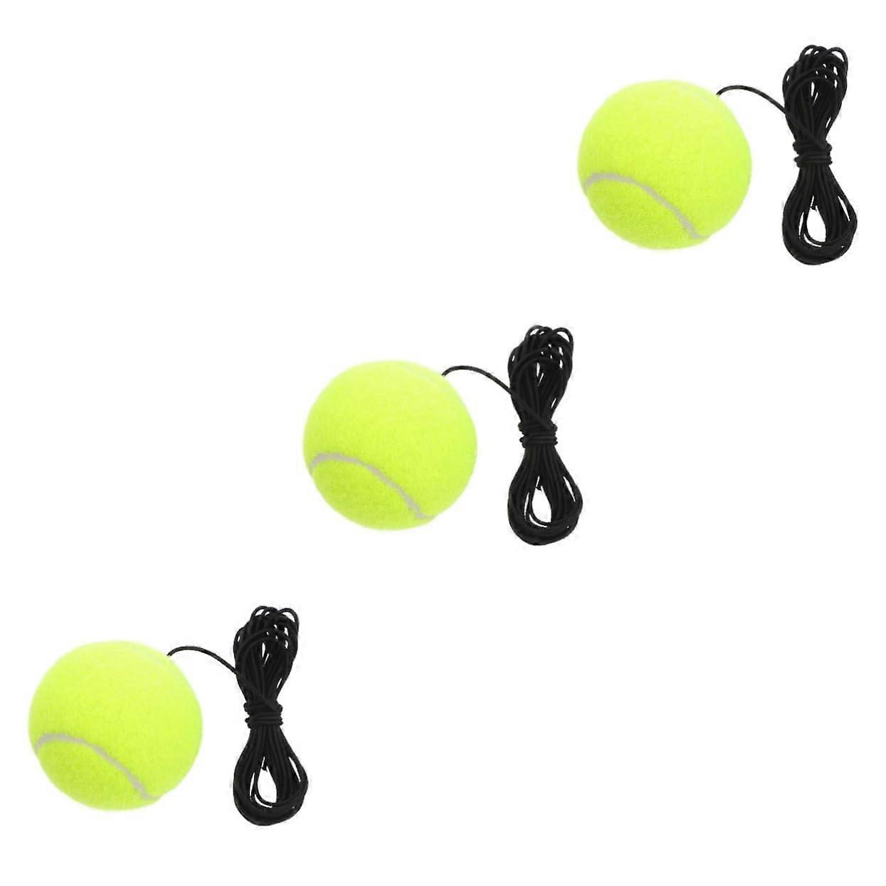 Pack of 3 Elastic Tennis Trainer Rebound Ball Practice Light Green