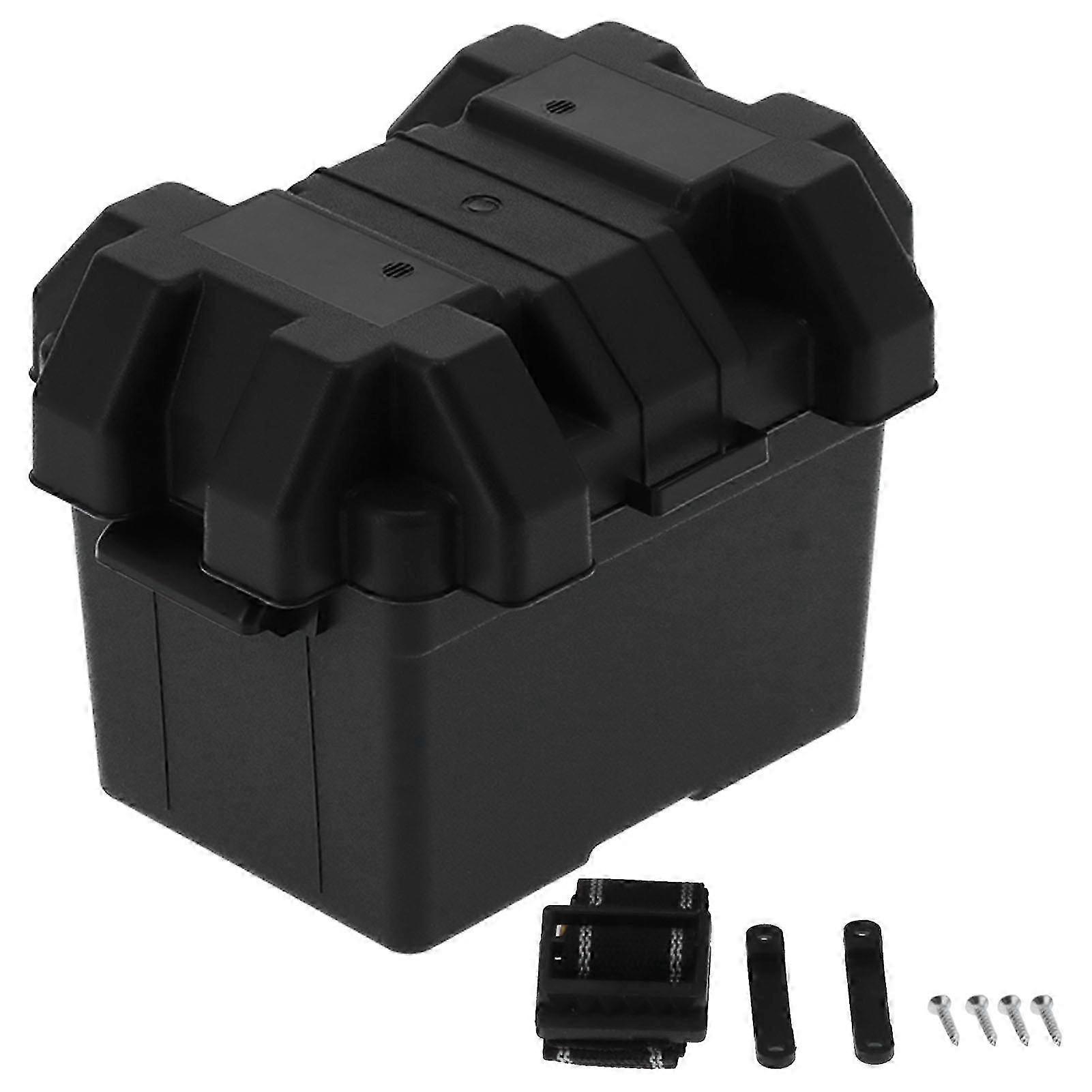 Multifunctional Battery Box Storage Holder Large Capacity with Strap Universal for Vehicles