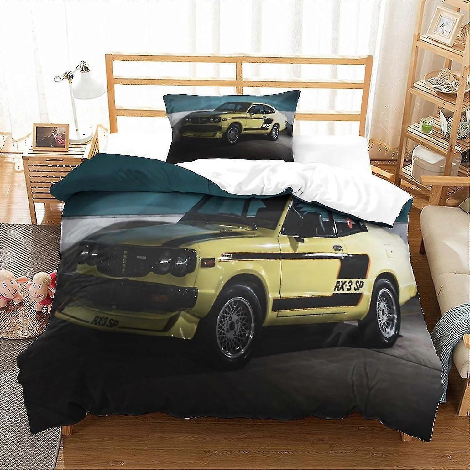 Muscle Car Inspired 2-częściowy zestaw pościeli Poszwa na kołdrę 3D z poszewkami na poduszki Miękka poszewka na kołdrę z mikrofibry Pojedyncza