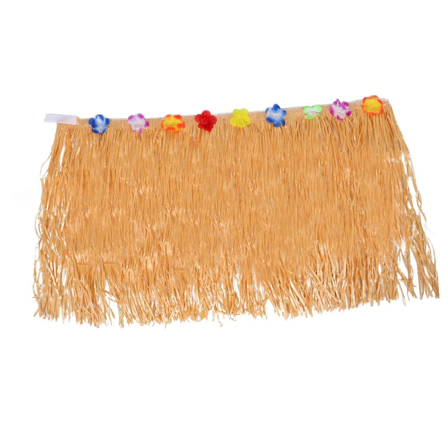 Grass Table Skirt Decorations Tropical Hawaiian Luau Garland Yellow 100x60x1cm Beach Island Style Party Decor