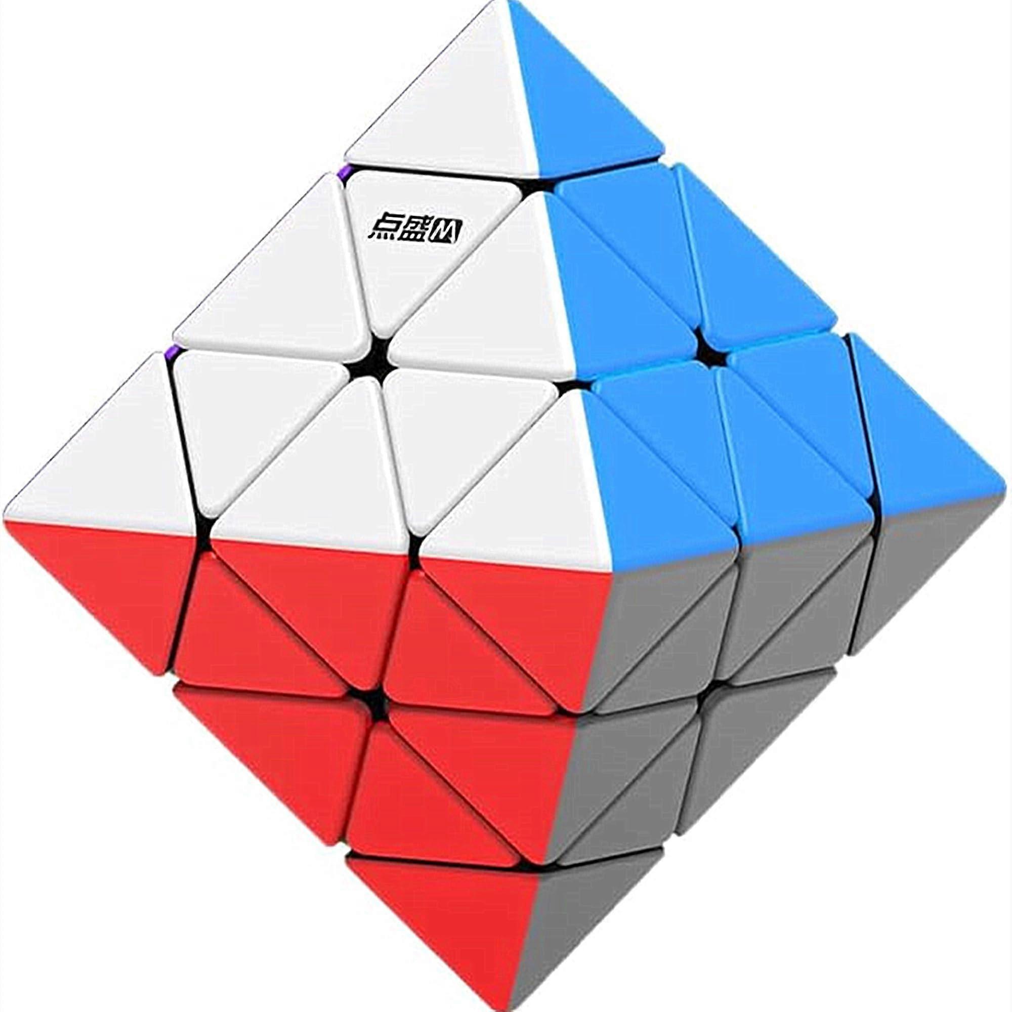 DianSheng FTO Face Turning Octahedron Magnetic Speed Cube, Magnetic Octahedron Stickerless Black Middle Version of Magic Cube