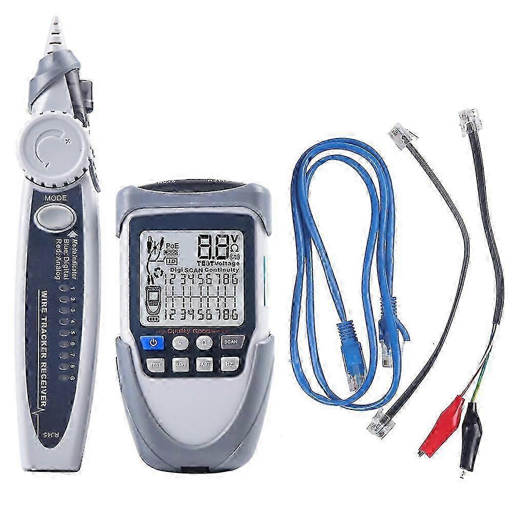 Network Cable Tester Digital Wire Tracker Voltage Checking Poe Test LCD Display Portable Multifunction Cable Tester