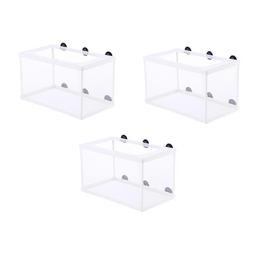 Aquarium Accessories Fish Fry Incubation Box for Pond Use Plastic Rectangular Increased Survival Rate 3Pcs