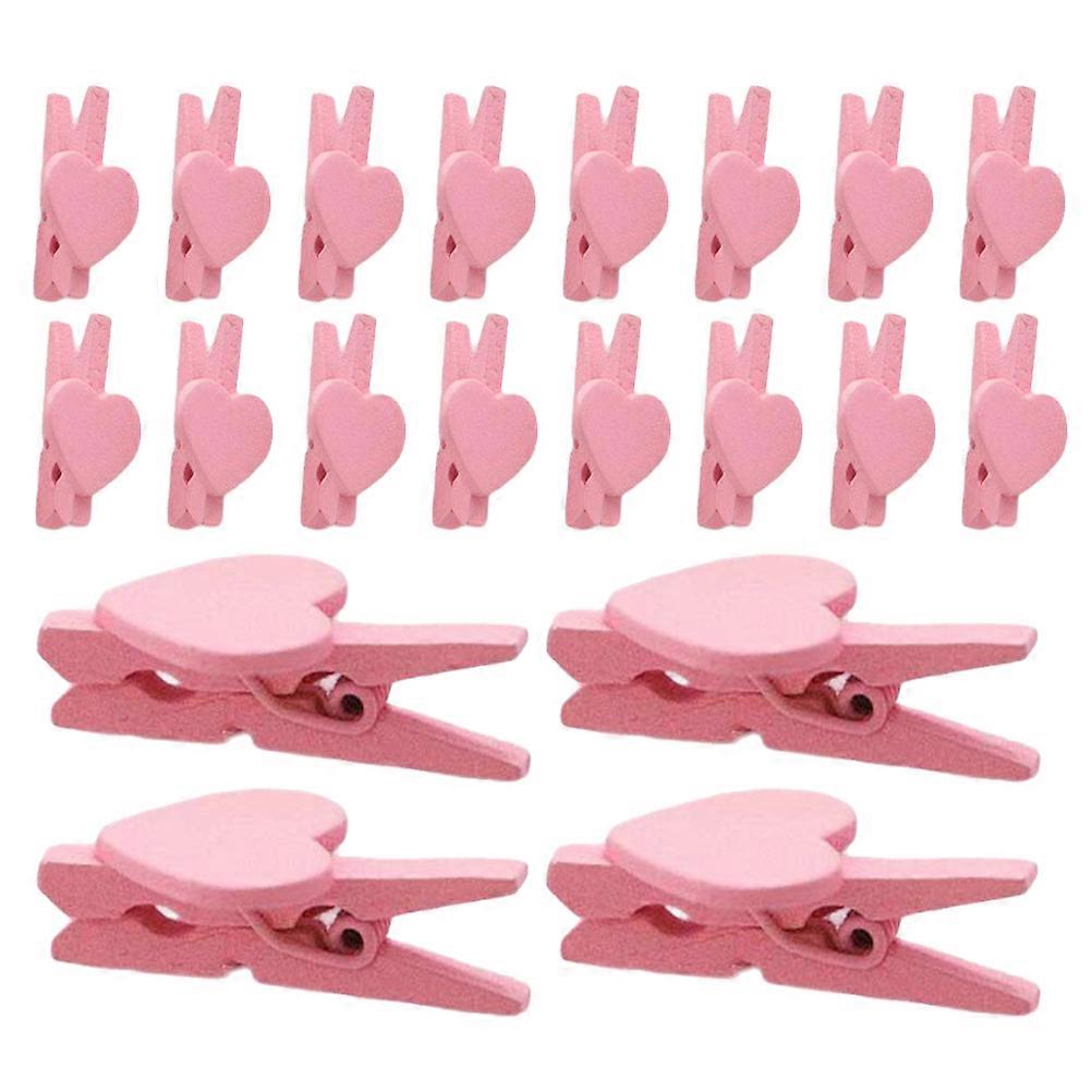 Paper Clip Memo Wooden Memo Holding Office Use 3.00X1.90X1.40CM Heart Shape 50Pcs