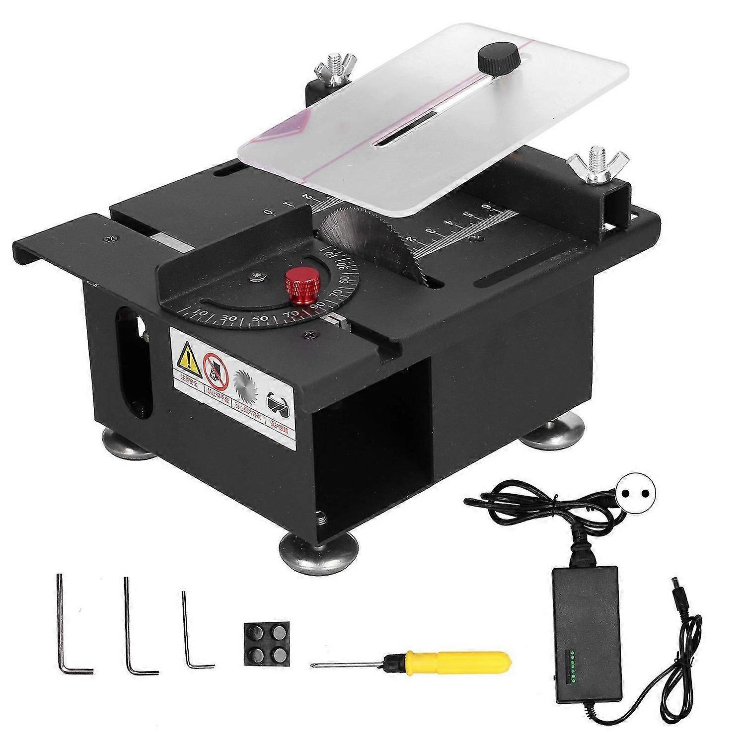 Table Saw Mini 100W Sliding Rail Adjustable Cutting Machine for Woodworking