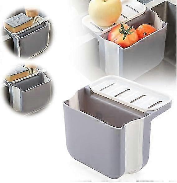 Dry and Wet Separation Trash Can, Telescopic Draining Basket for Kitchen Sink, Telescopic Draining Basket, Foldable Kitchen Sink Drain Basket