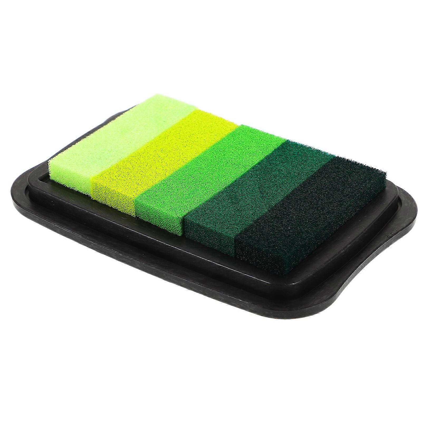 Finger Painting Ink Pad Washable Reusable Artistic Skills Enhancement Students Creative Art Projects 9.50X6.70X1.70CM Green 1Set