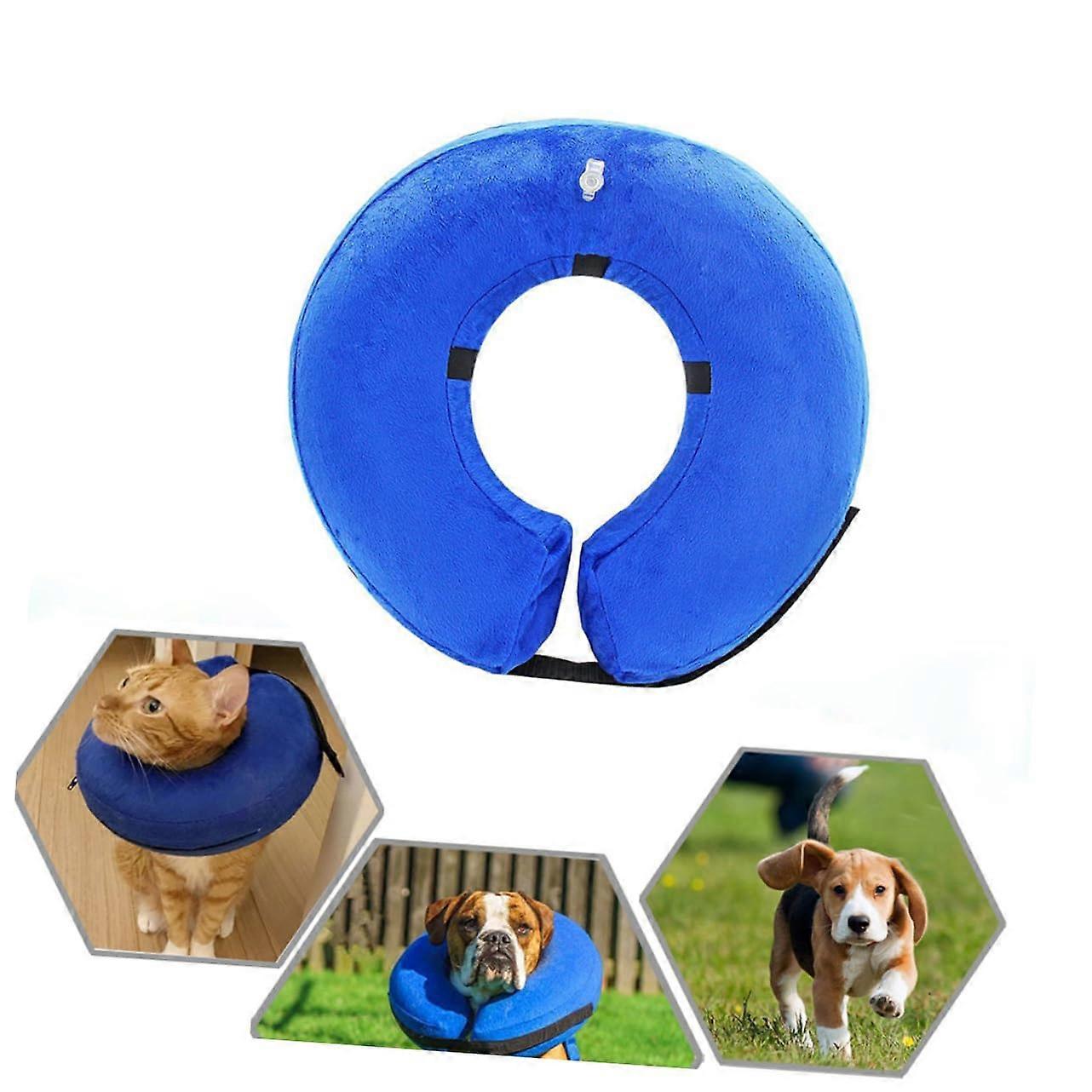 Inflatable Dog Collar for Small Pets Comfortable Sleeping Support Adjustable Size Pet Accessory