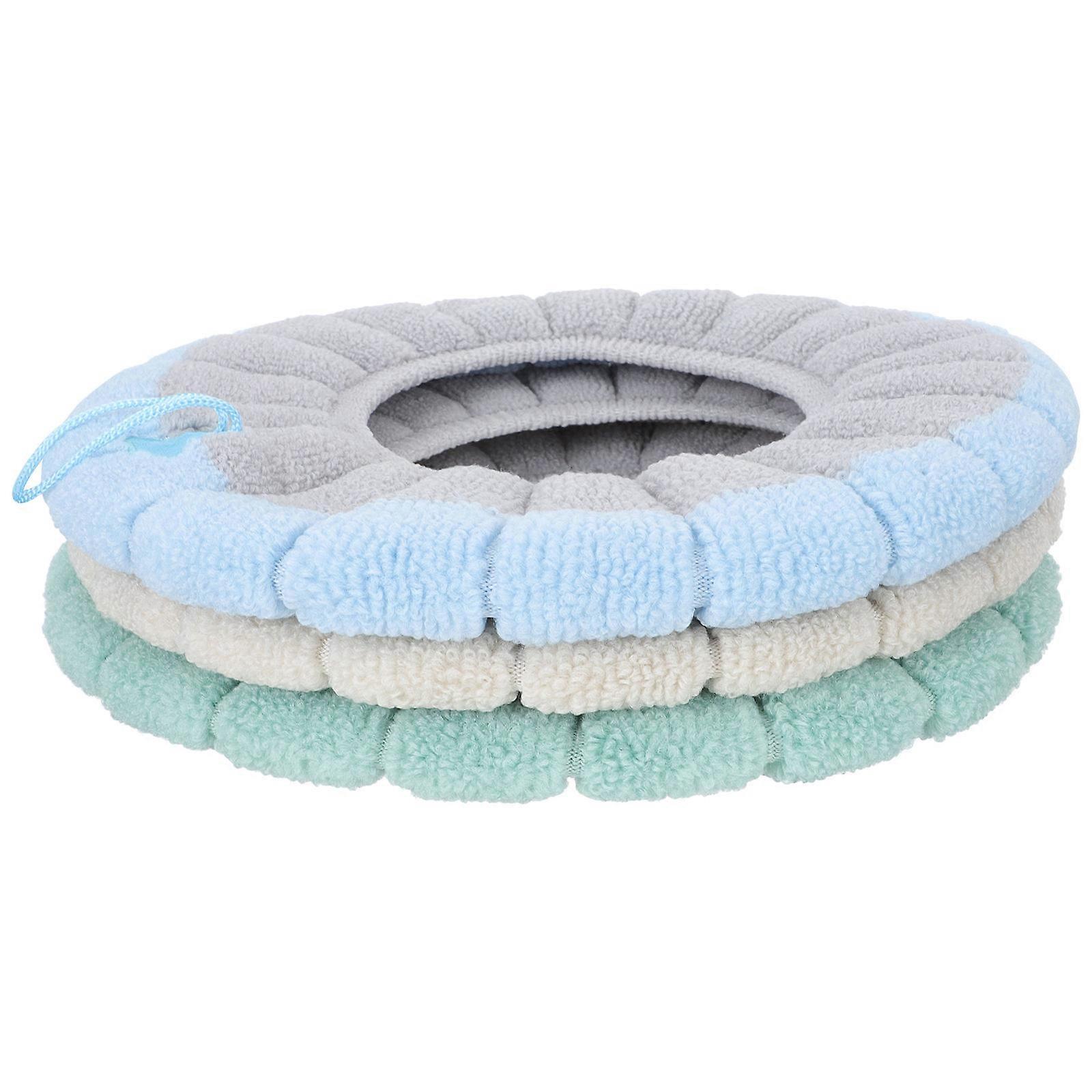 Toilet Accessory Washable Toilet Seat Cover Practical Design Green 3Pcs For Outdoor Use