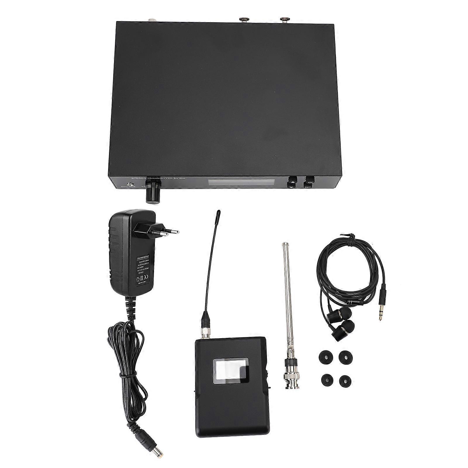 Wireless IEM System 626-662MHz with TFT LCD Display for Studio Stage Band - EU Plug