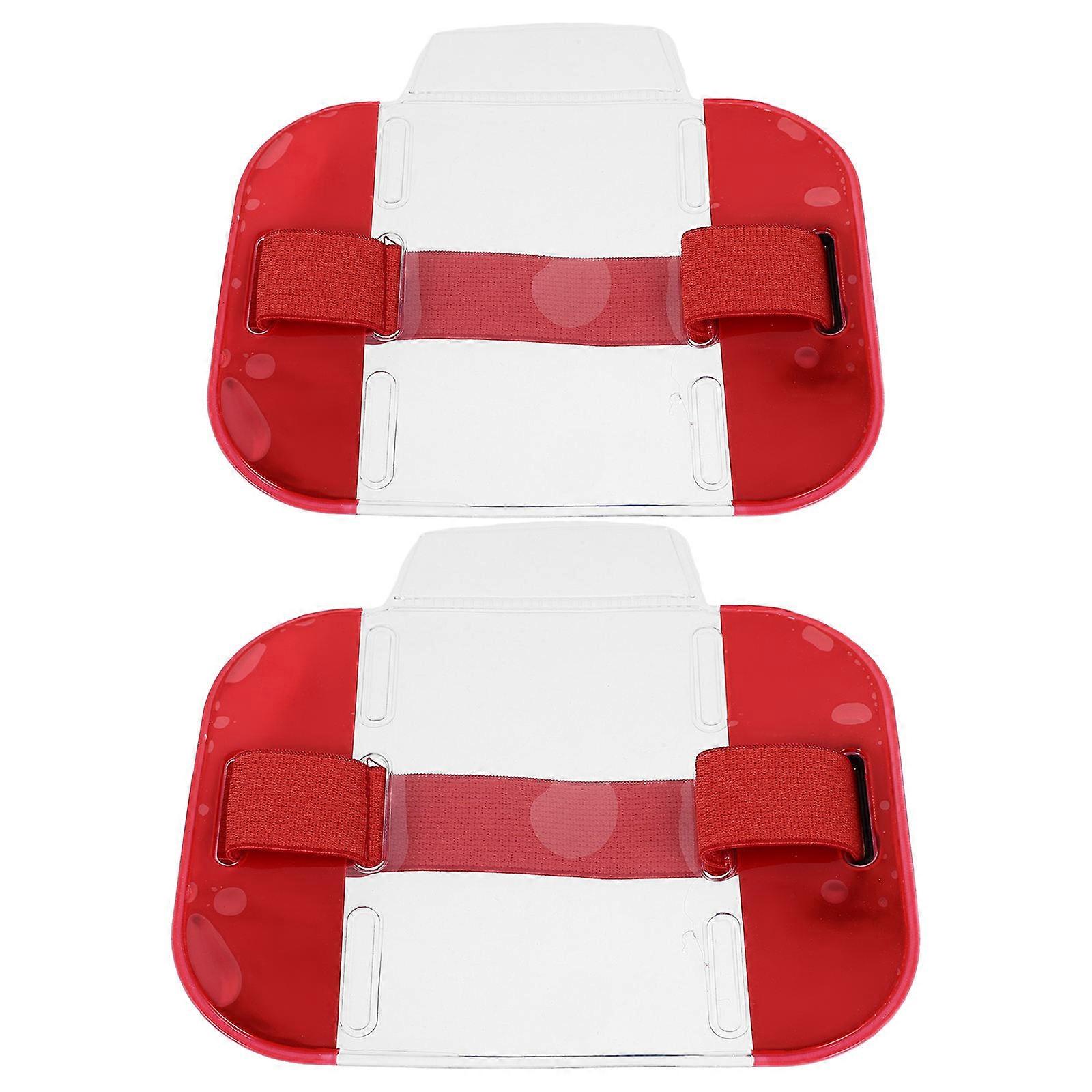 2pcs Arm Badge Holders ID Card Holders with Band Armband for Security Emergency Workers Volunteers