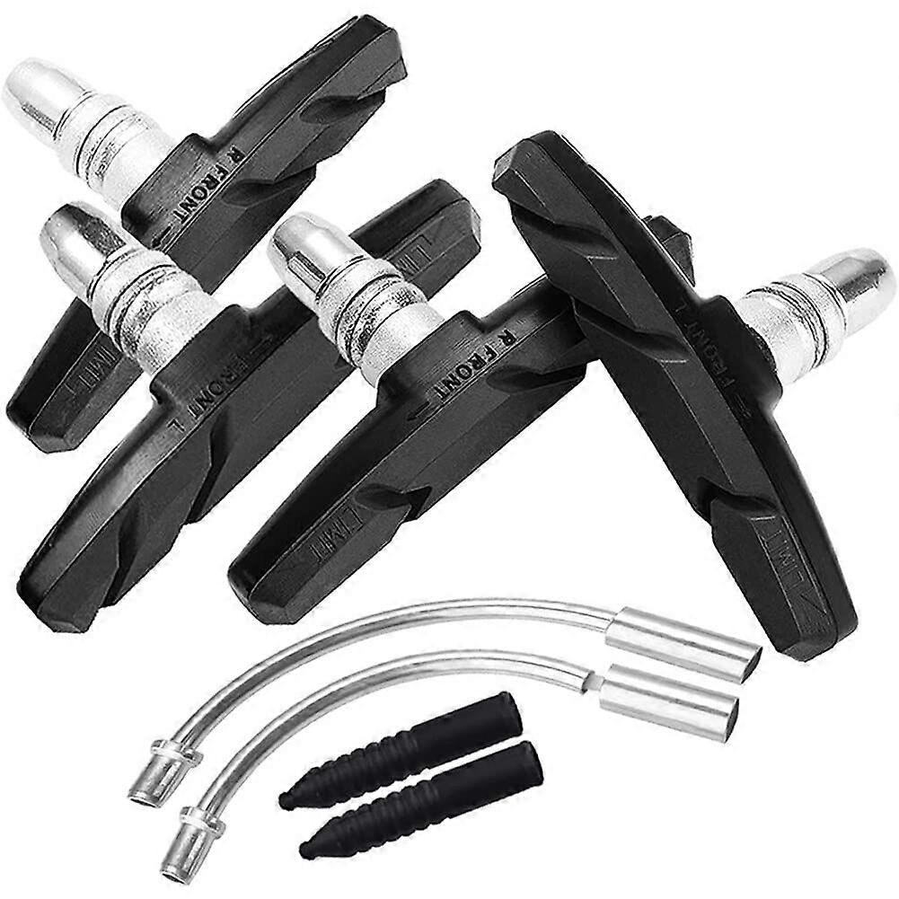 V Brake Pads 2 Pairs with Rubber Boots and Spacers for Mountain and Road Bicycles