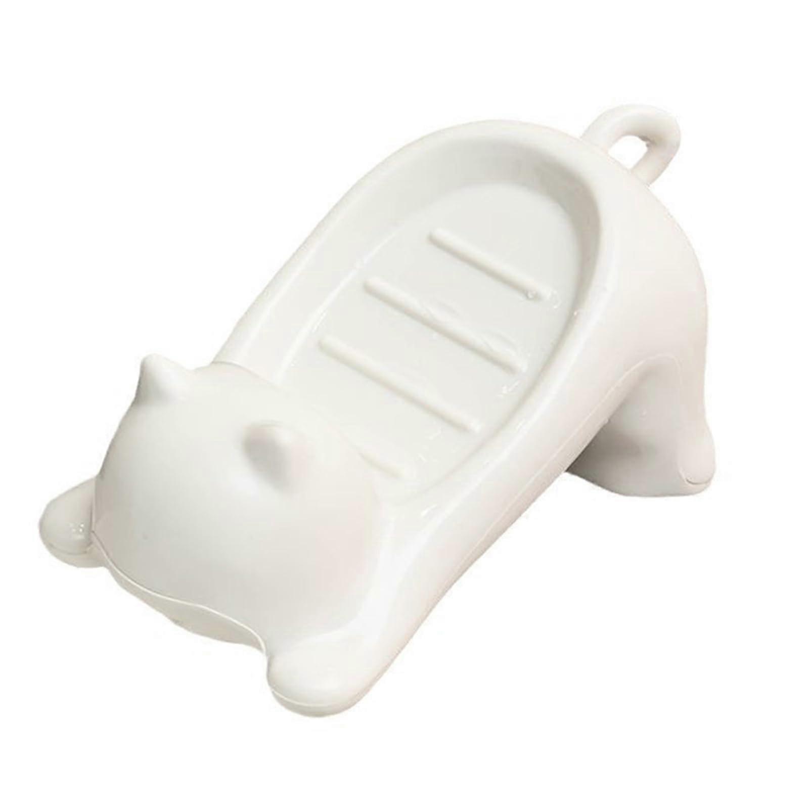 Soap holder in cartoon cat shape, with automatic drainage hole, keeps soap dry, for bathroom and kitchen.