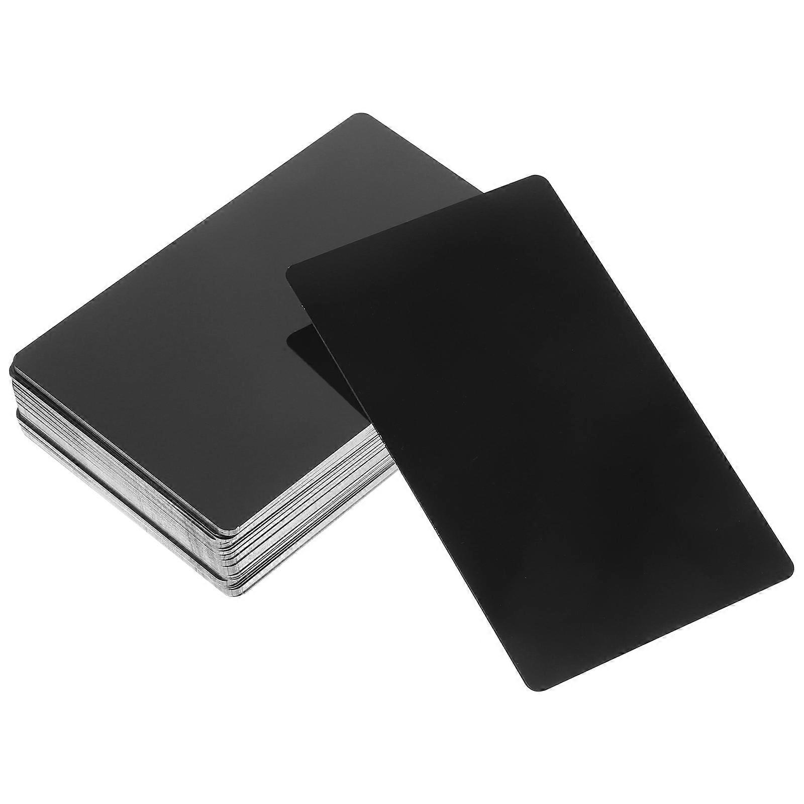 Engraved Business Card Metal Name Card For Engraving Black Color Rectangle Shape 50Pack