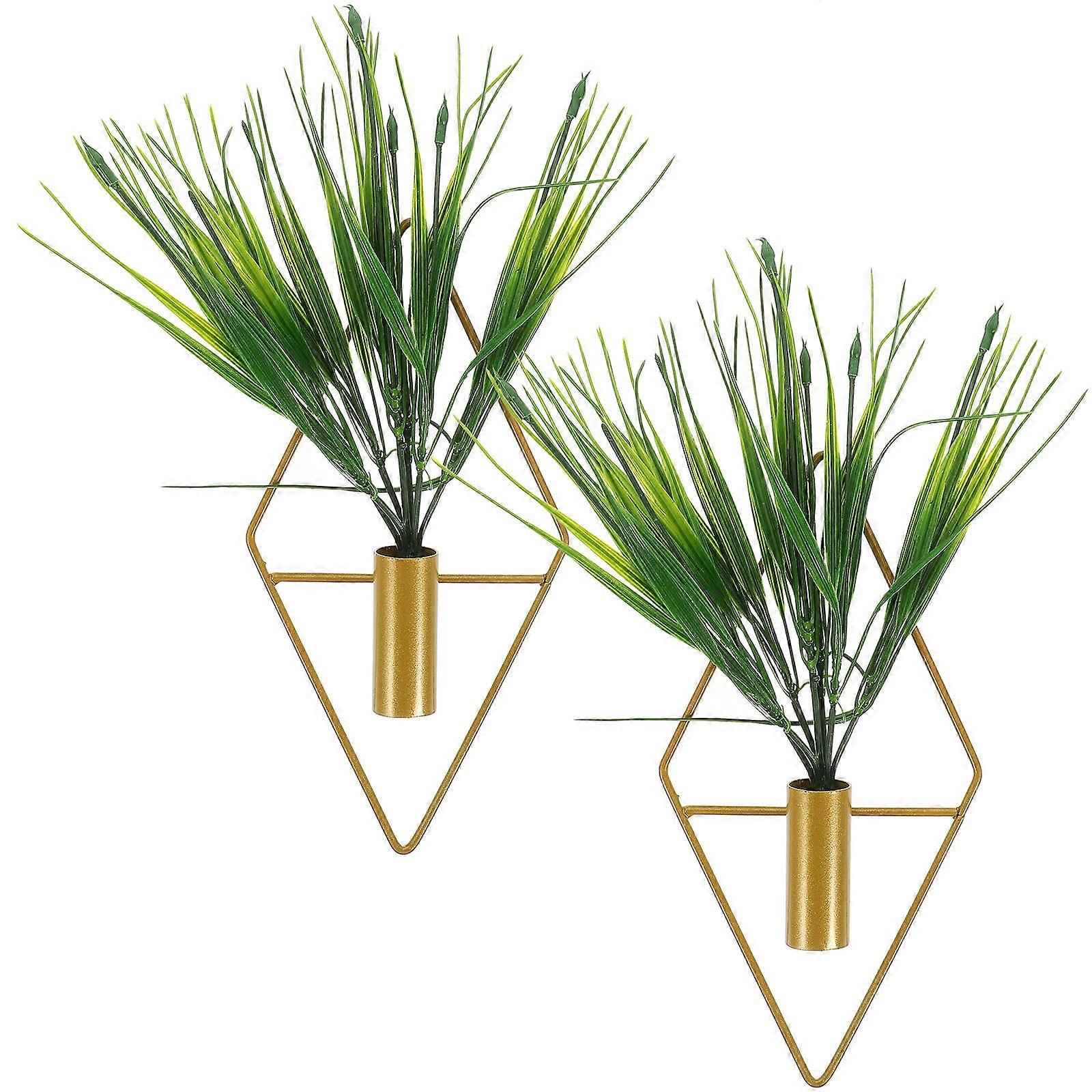 Garden Artificial Plants in Cylindrical Vase Style with Modern Design for Office and Bathroom 7x7x18cm 2Set