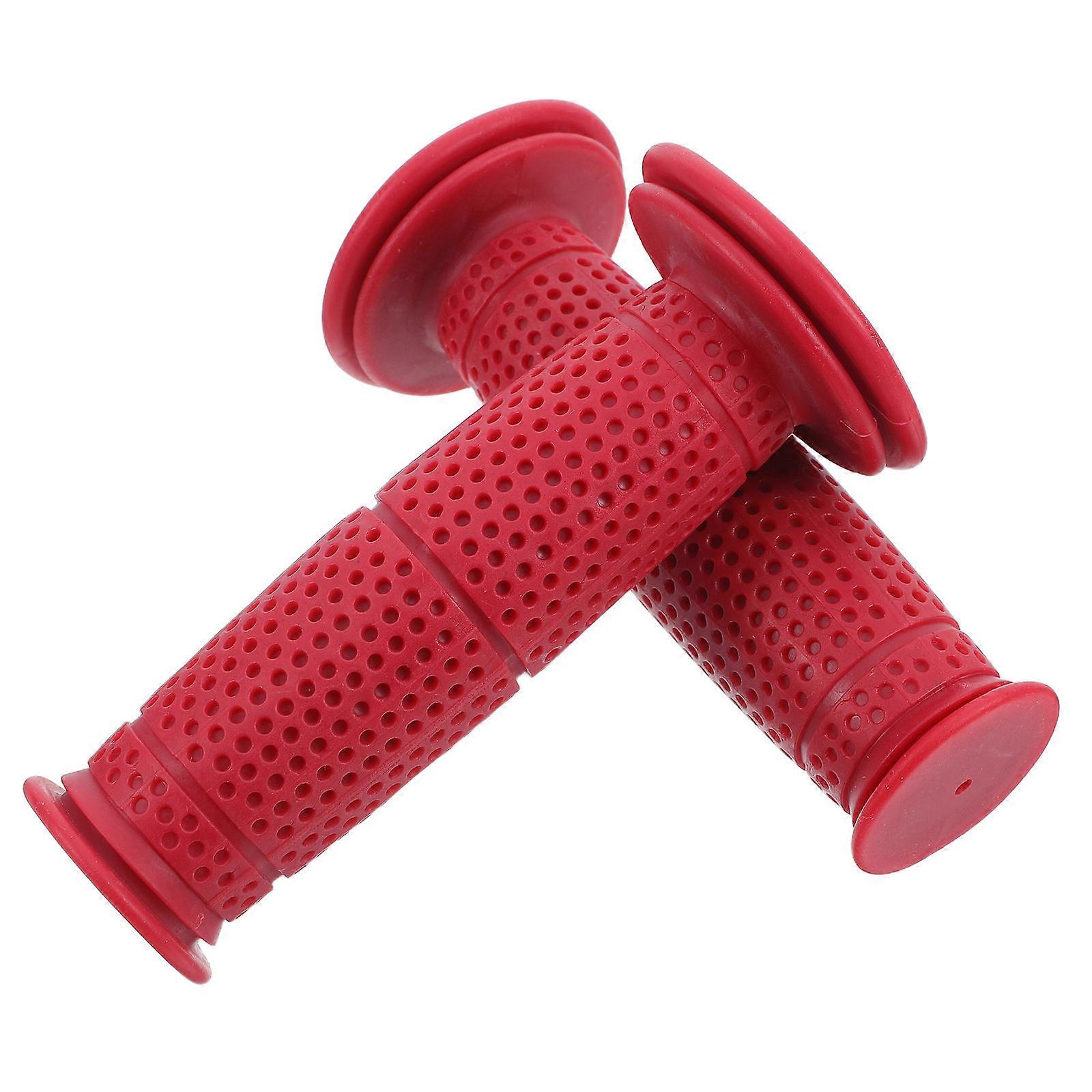 Vintage Motorcycle Handle Grips 2pcs Comfortable Rubber Handbar Covers for Motorbikes Scooters and Cruisers Enhanced Grip in Wet Conditions