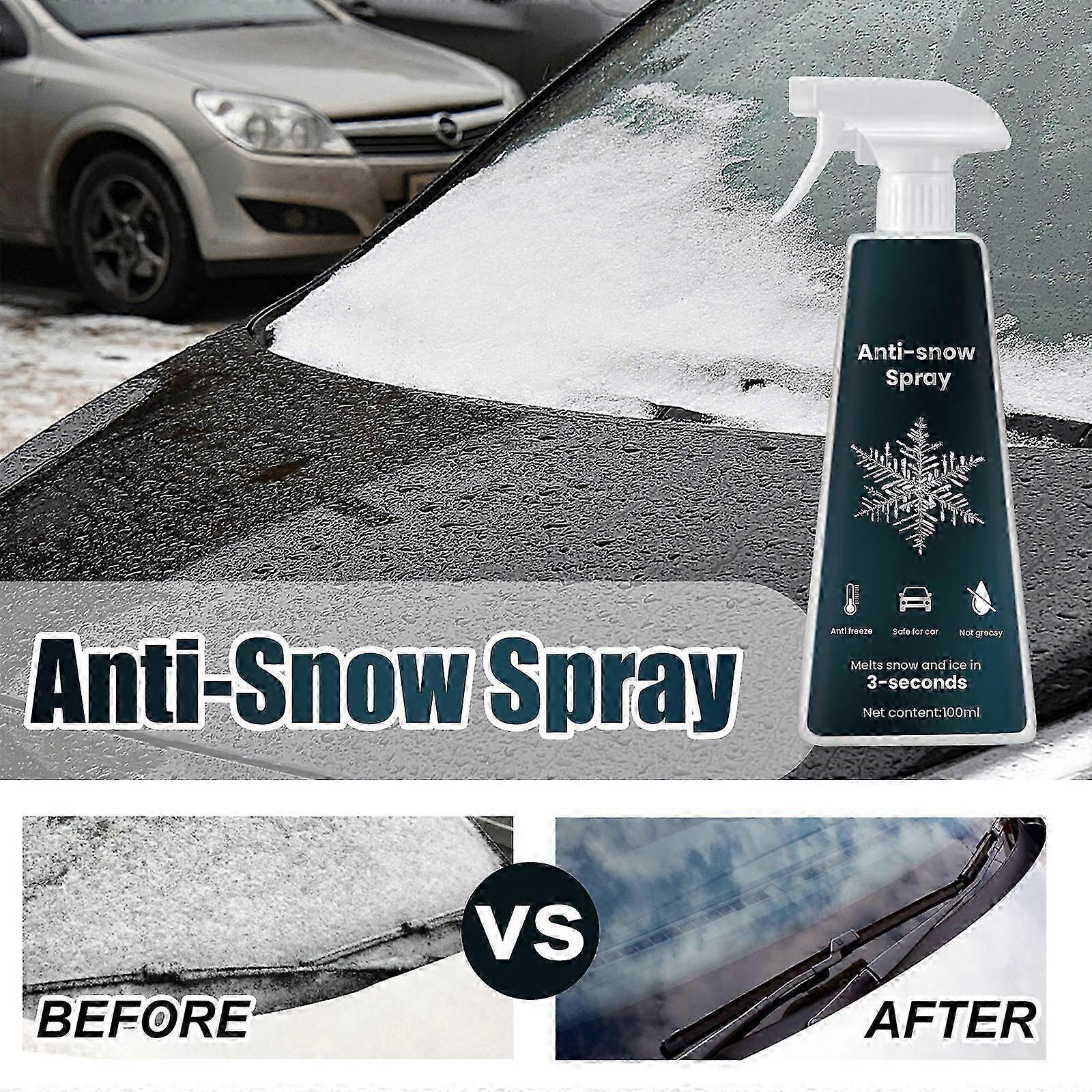 Anti-snow Spray, Instantly Melts Ice & Winter Frost for Car Windshields, Windows, Mirrors, Key Locks, & Latches for Car Window Cleaner