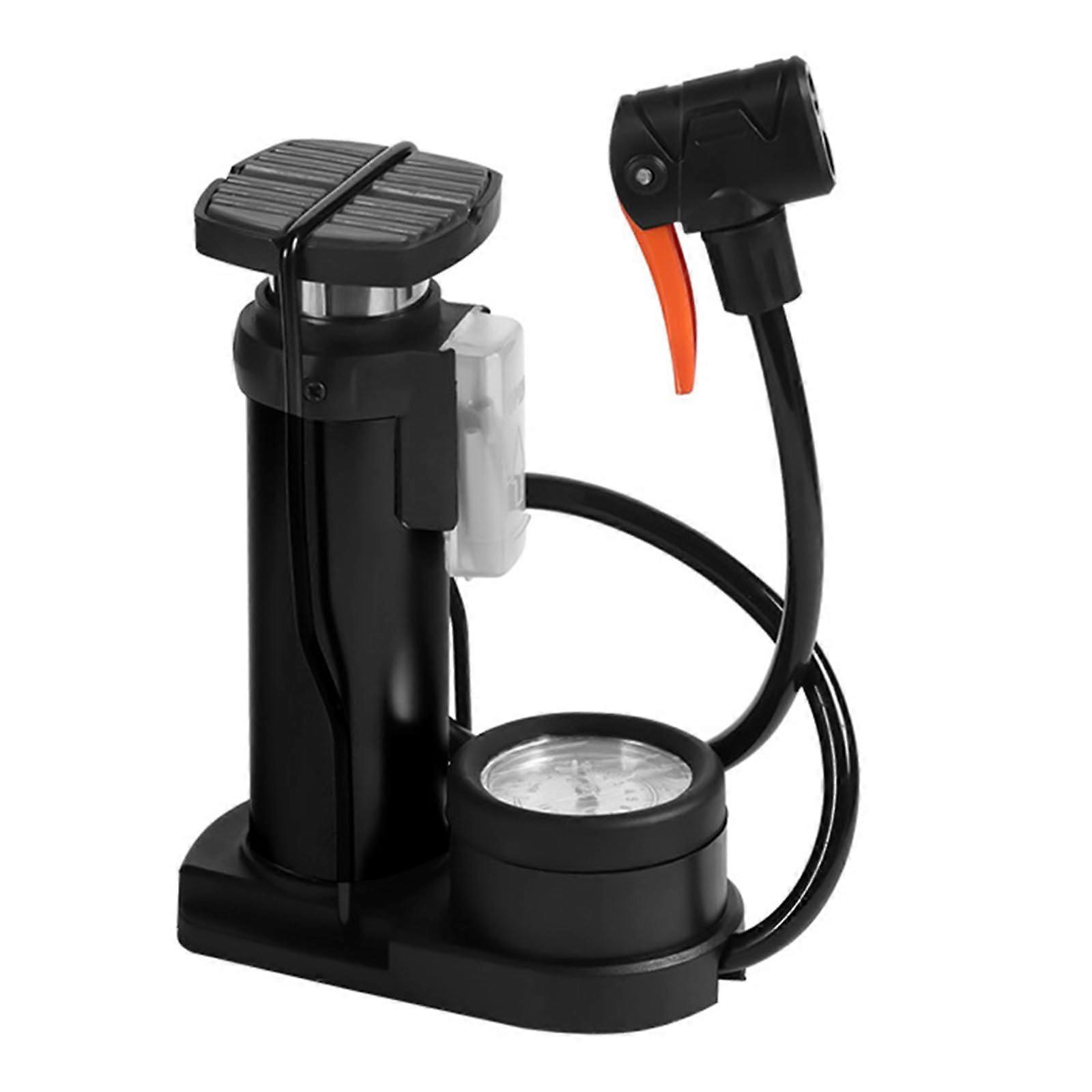 Bicycle Floor Pumps Double-Barrel Design, Small Floor Pump With Pressure Gauge, Bike Tire Pump For Presta And Schrader
