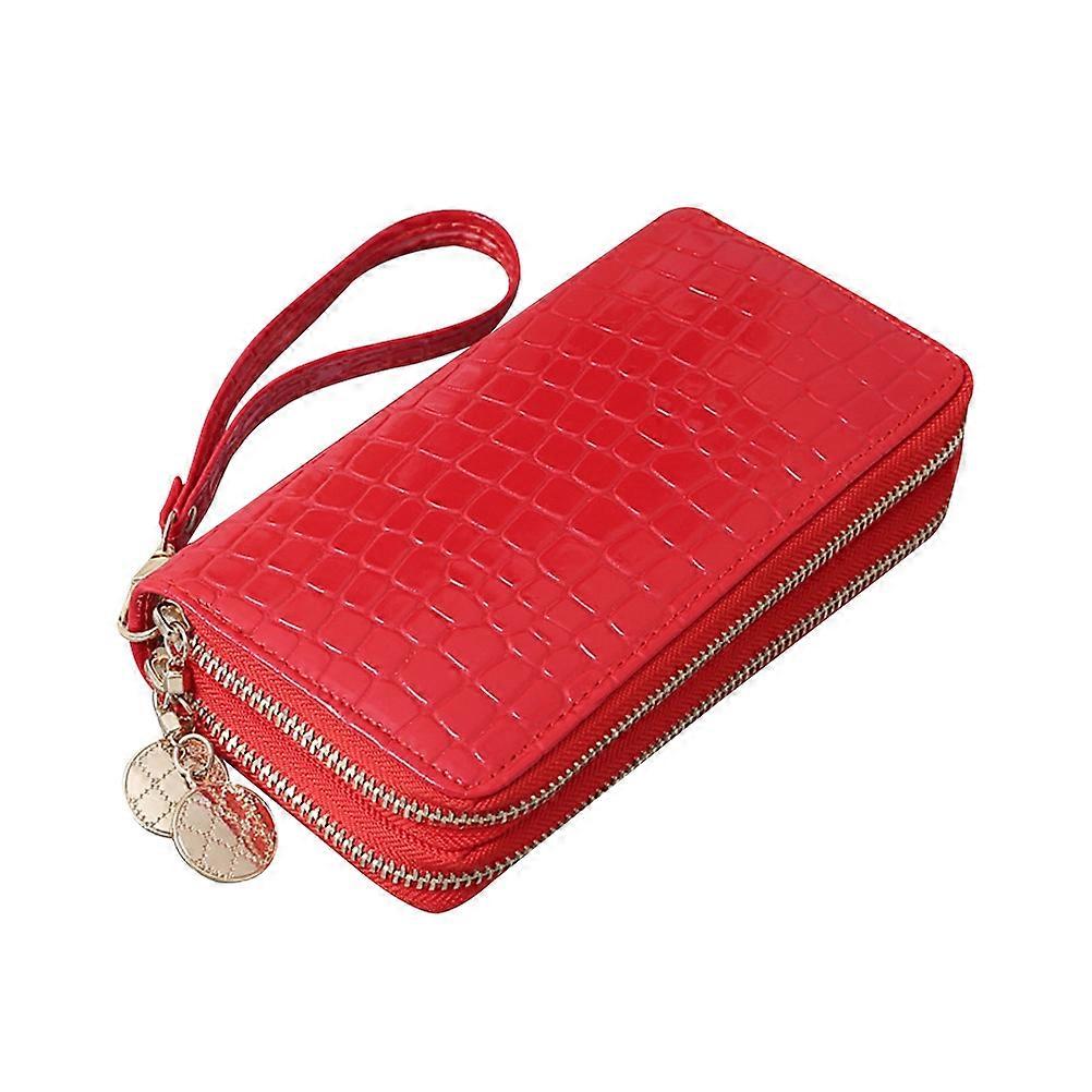 Ladies Small Red Wallets Travel Purse With Zipper Coin Pocket Credit Card Holder 1Pack