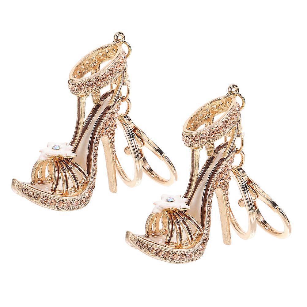 High Heel Keychain Charm For Handbags And Purses Special Occasions Rhinestone Accessory 2Pcs