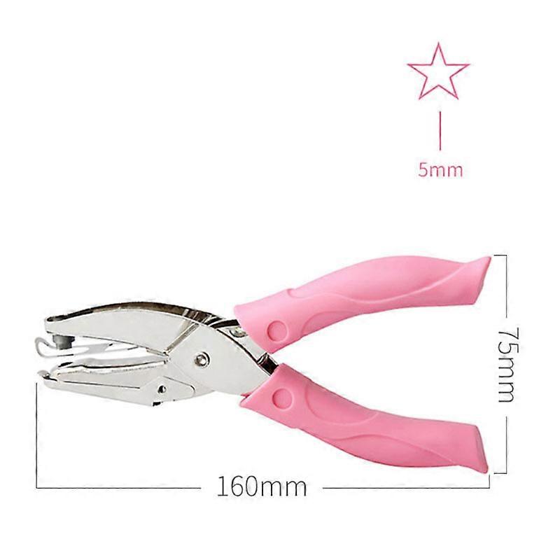Small Single Hole Punch Comfortable Handle Compact Lightweight Handheld Hole Puncher for Home Office DIY 5mm Star Hole 
