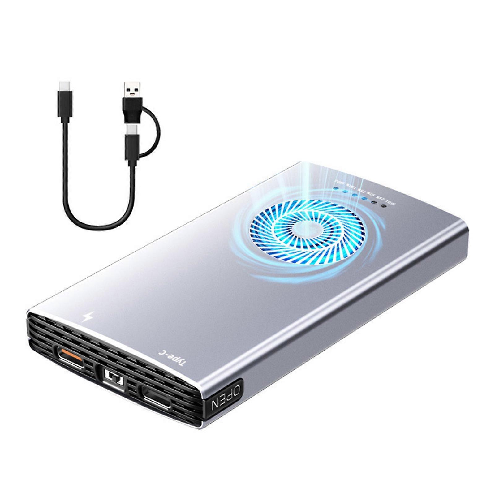 Aluminum Alloys Externals Ssds Enclosure Two M.2 NVMe Drive Bay 20Gbps Transfer Speed Auto Power Saving Multicolor